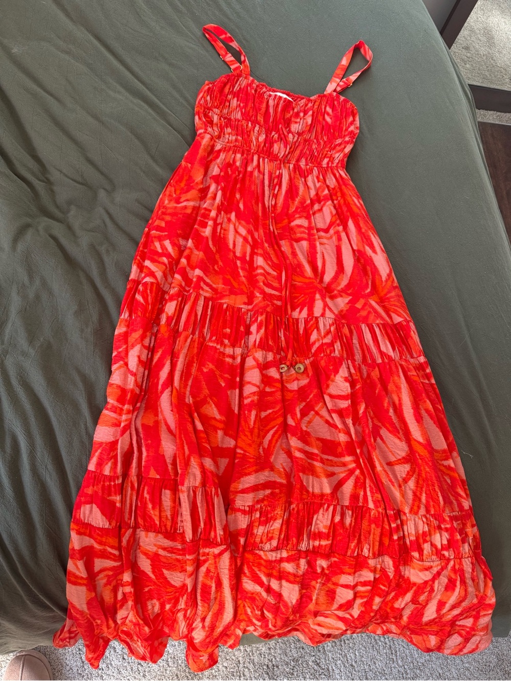 Taylor Red Orange Printed Maxi Dress